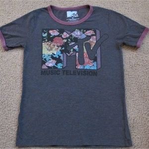 MTV Floral GRAPHIC TEE Ringer T-SHIRT